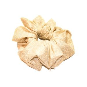 Regular Sized Tan Cotton Poly Blend Scrunchie